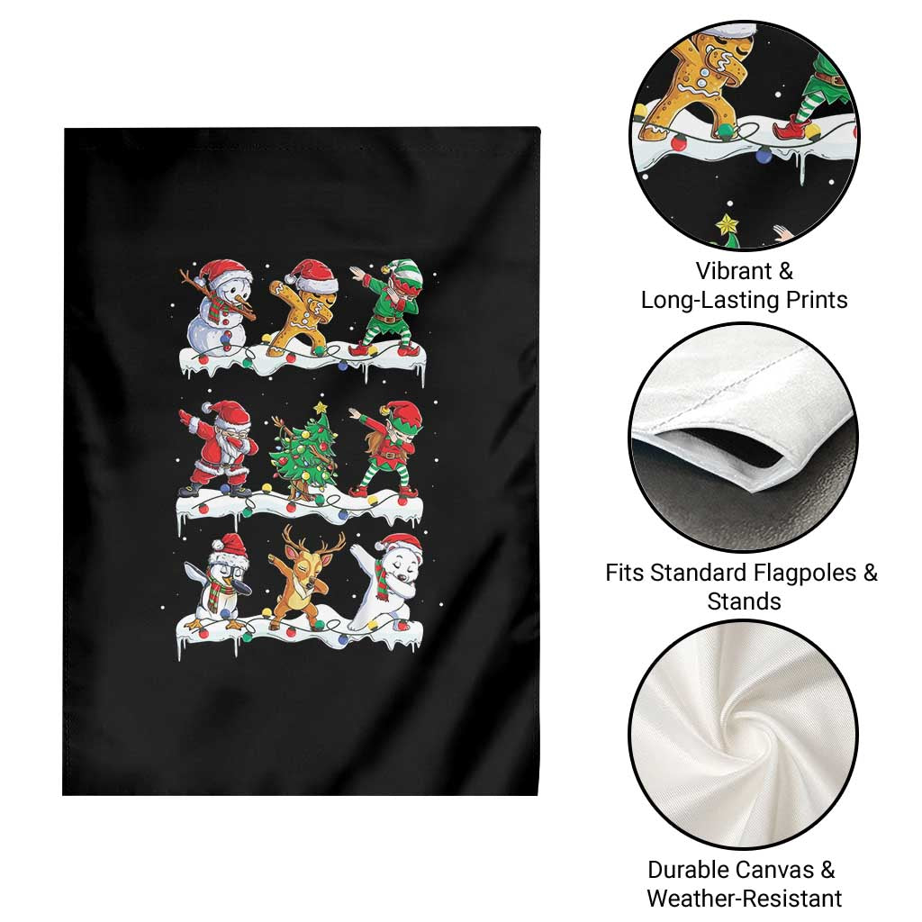 Dabbing Santa Elf Friends Christmas Light Garden Flag TS11 Print Your Wear