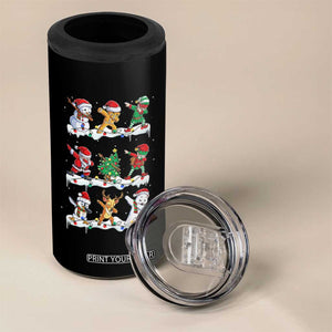 Dabbing Santa Elf Friends Christmas Light 4 in 1 Can Cooler Tumbler TS11 Print Your Wear