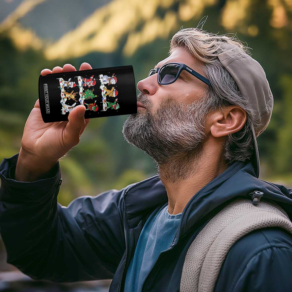 Dabbing Santa Elf Friends Christmas Light 4 in 1 Can Cooler Tumbler TS11 Print Your Wear