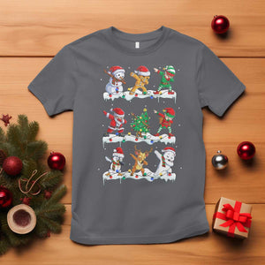 Dabbing Santa Elf Friends Christmas Light T Shirt TS11 Charcoal Print Your Wear