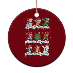 Dabbing Santa Elf Friends Christmas Light Ceramic Ornament TS11 1pc Red Print Your Wear