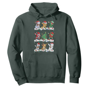 Dabbing Santa Elf Friends Christmas Light Hoodie TS11 Dark Forest Green Print Your Wear