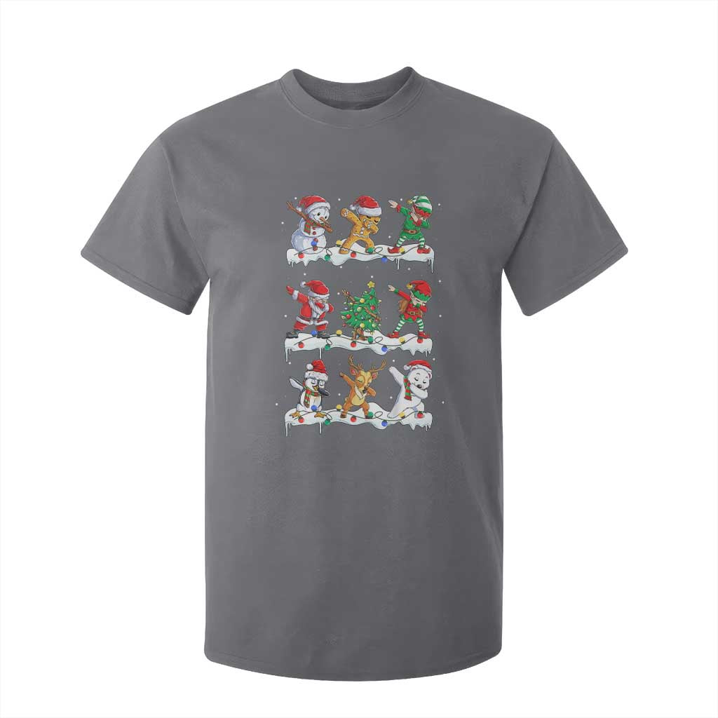 Dabbing Santa Elf Friends Christmas Light T Shirt For Kid TS11 Charcoal Print Your Wear