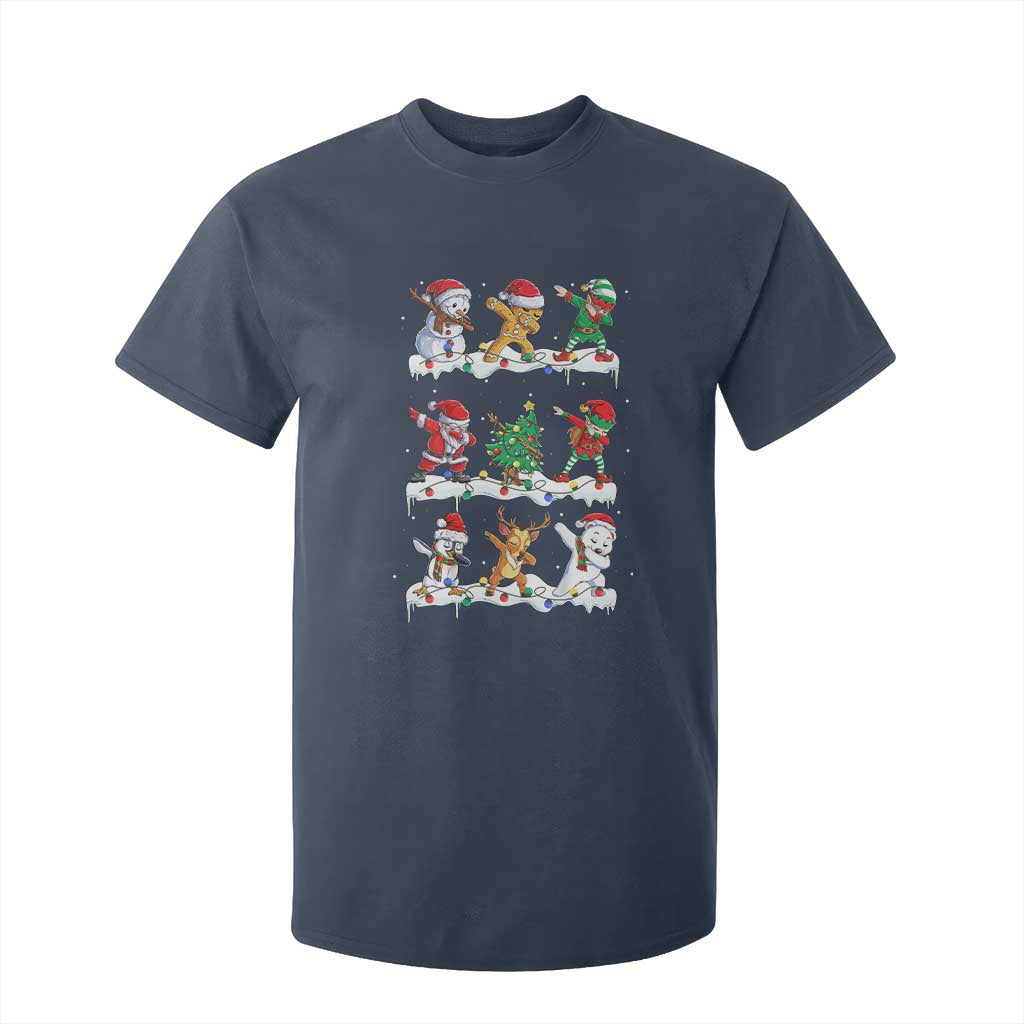 Dabbing Santa Elf Friends Christmas Light T Shirt For Kid TS11 Navy Print Your Wear
