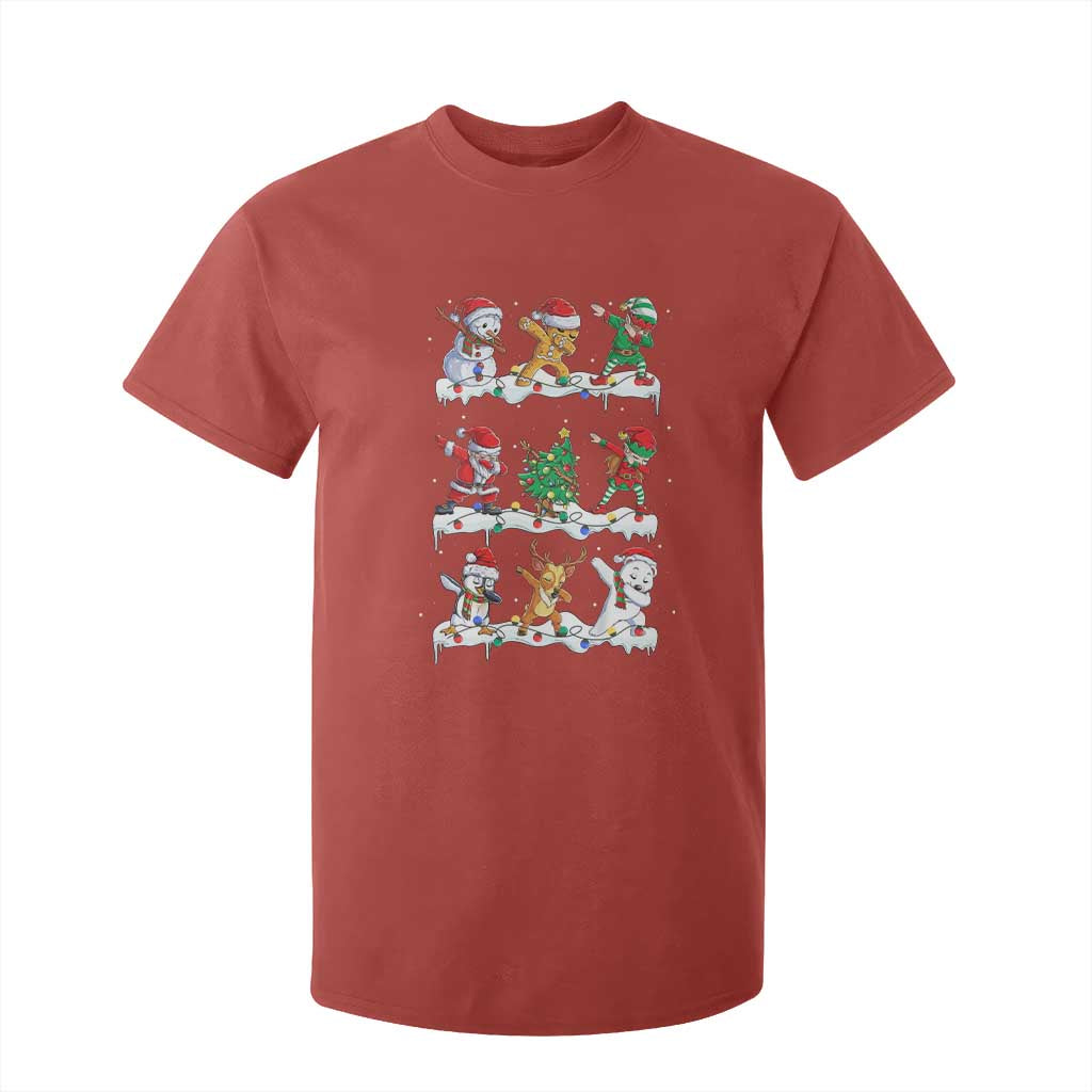 Dabbing Santa Elf Friends Christmas Light T Shirt For Kid TS11 Red Print Your Wear