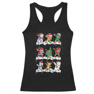 Dabbing Santa Elf Friends Christmas Light Racerback Tank Top TS11 Black Print Your Wear