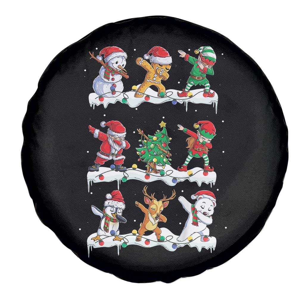 Dabbing Santa Elf Friends Christmas Light Spare Tire Cover TS11 Print Your Wear