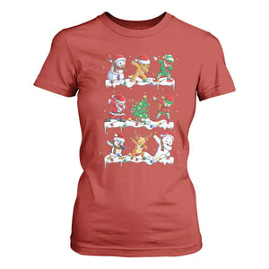Dabbing Santa Elf Friends Christmas Light T Shirt For Women TS11 Red Print Your Wear
