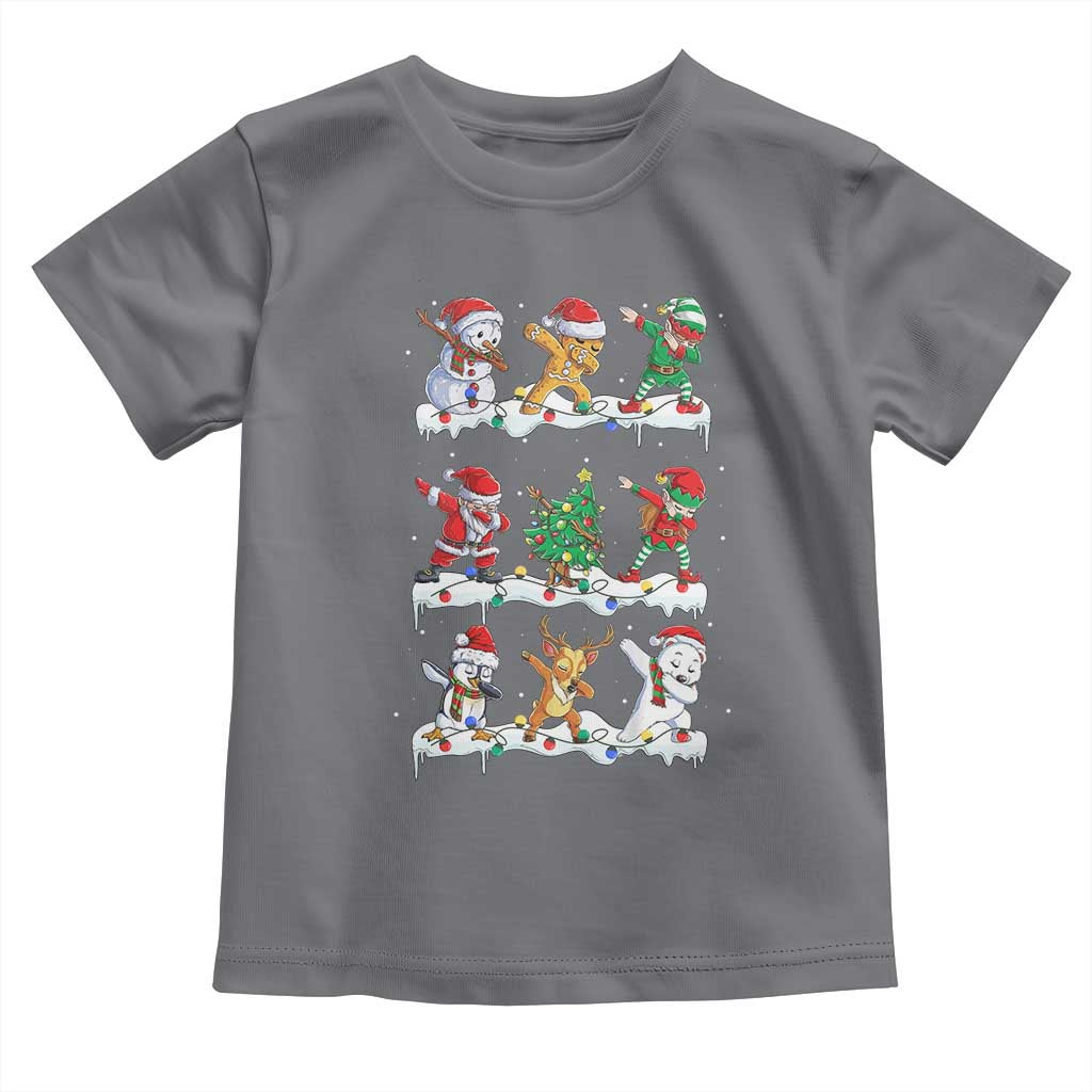 Dabbing Santa Elf Friends Christmas Light Toddler T Shirt TS11 Charcoal Print Your Wear