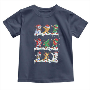 Dabbing Santa Elf Friends Christmas Light Toddler T Shirt TS11 Navy Print Your Wear