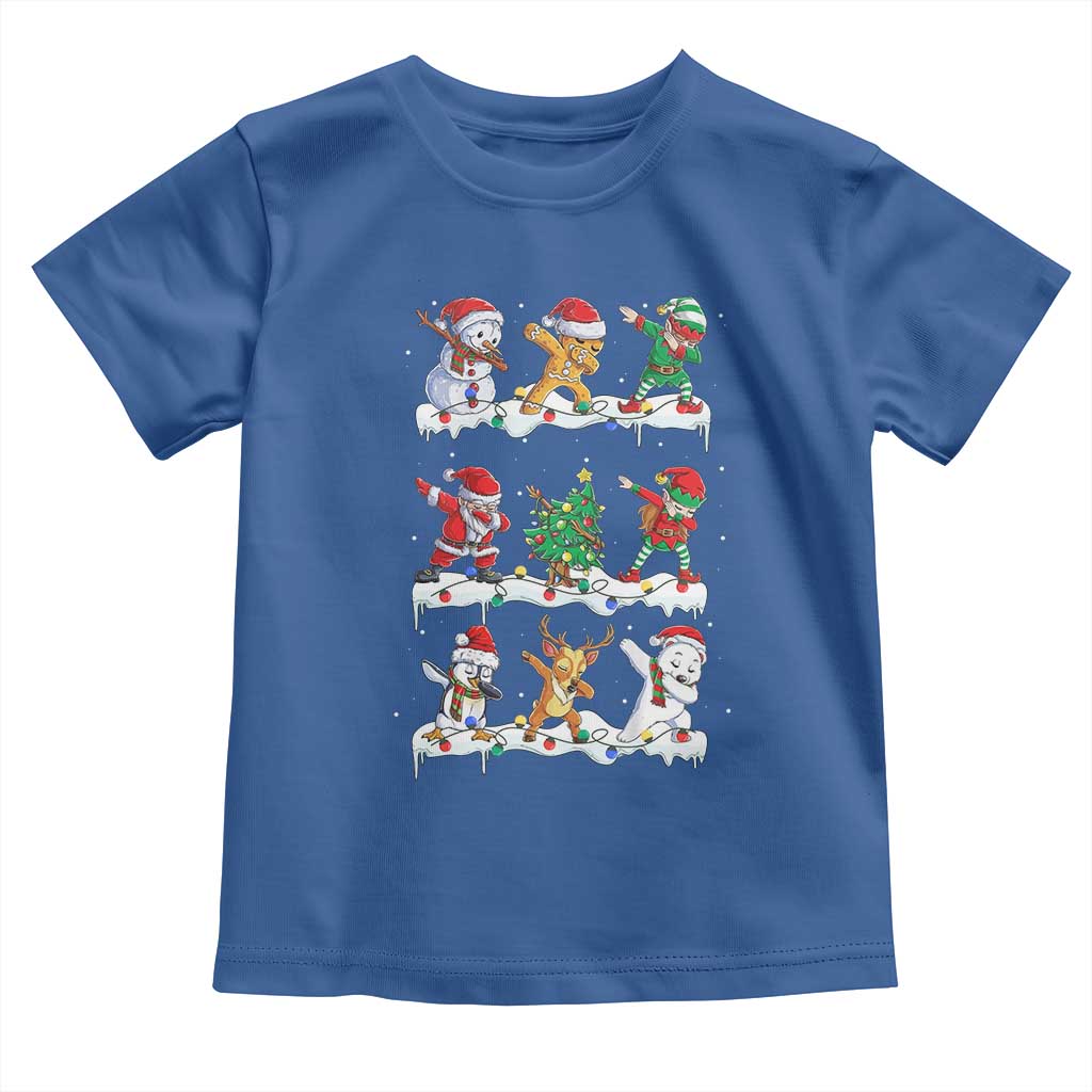 Dabbing Santa Elf Friends Christmas Light Toddler T Shirt TS11 Royal Blue Print Your Wear