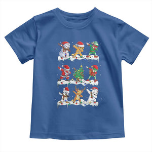 Dabbing Santa Elf Friends Christmas Light Toddler T Shirt TS11 Royal Blue Print Your Wear