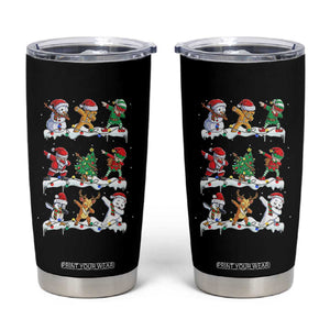 Dabbing Santa Elf Friends Christmas Light Tumbler Cup TS11 Black Print Your Wear