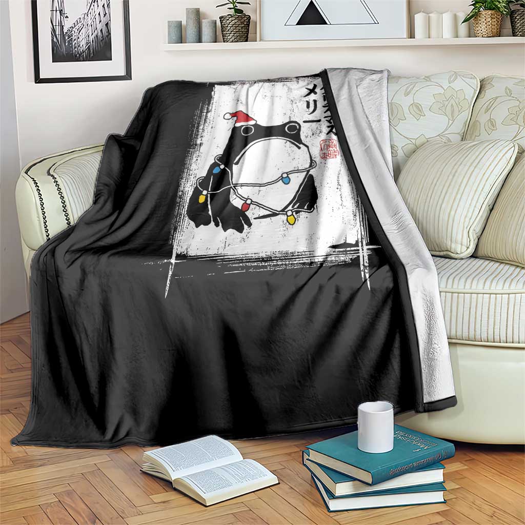 Funny Christmas Japanese Throw Blanket Santa Frog Ukiyoe Art TS11 Print Your Wear