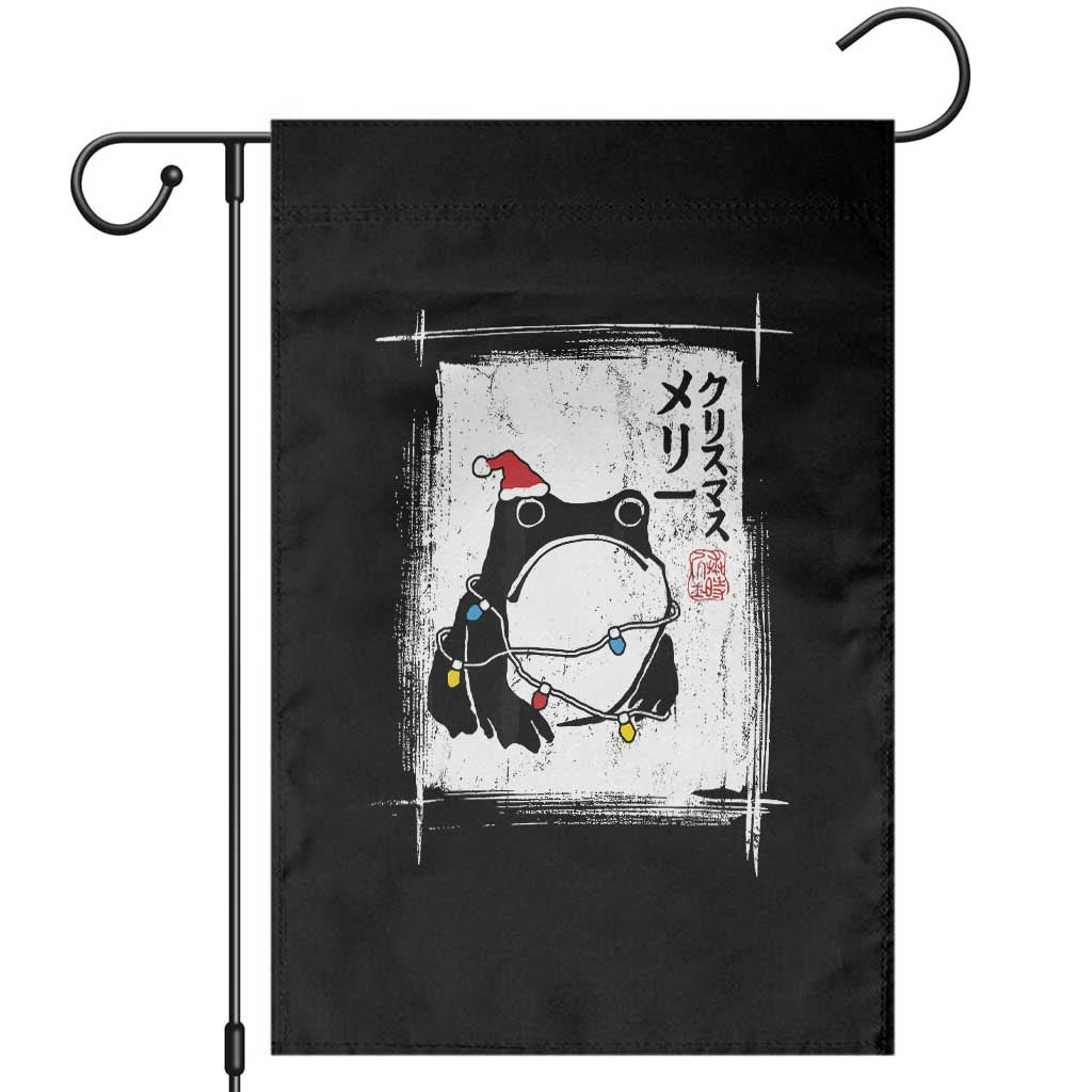 Funny Christmas Japanese Garden Flag Santa Frog Ukiyoe Art TS11 Black Print Your Wear
