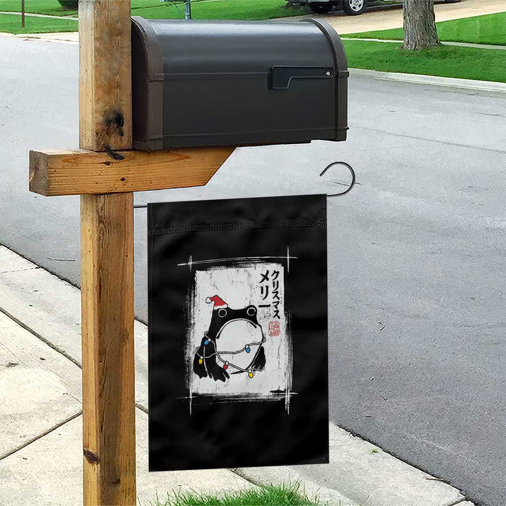 Funny Christmas Japanese Garden Flag Santa Frog Ukiyoe Art TS11 Print Your Wear