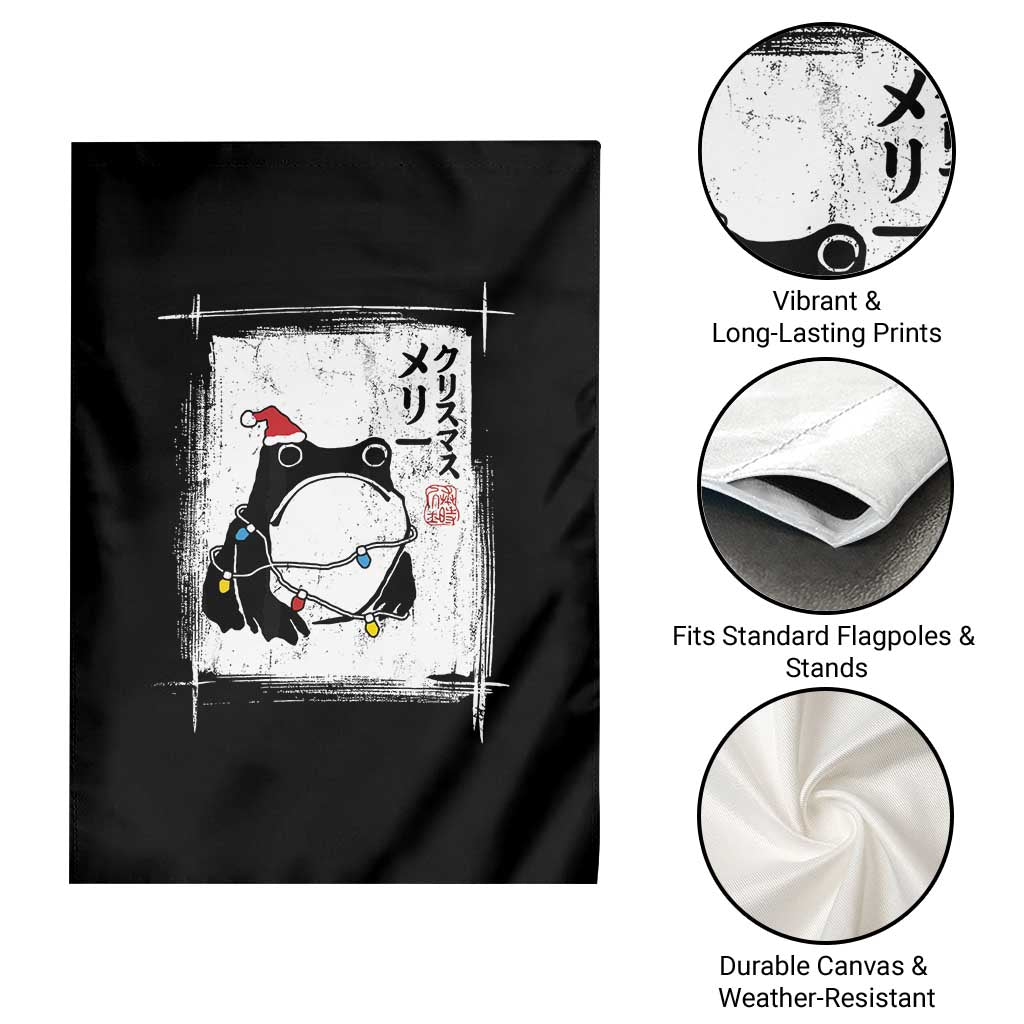 Funny Christmas Japanese Garden Flag Santa Frog Ukiyoe Art TS11 Print Your Wear