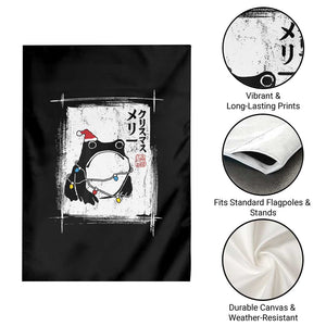 Funny Christmas Japanese Garden Flag Santa Frog Ukiyoe Art TS11 Print Your Wear