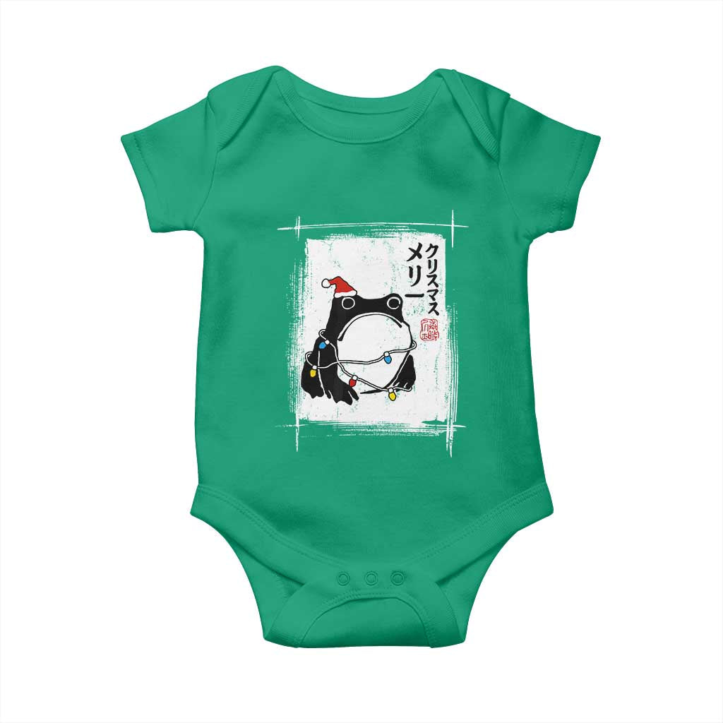 Funny Christmas Japanese Baby Onesie Santa Frog Ukiyoe Art TS11 Irish Green Print Your Wear