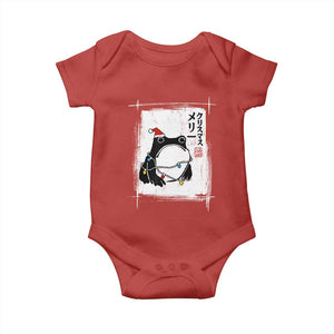 Funny Christmas Japanese Baby Onesie Santa Frog Ukiyoe Art TS11 Red Print Your Wear