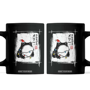 Funny Christmas Japanese Coffee Mug Santa Frog Ukiyoe Art TS11 Black Print Your Wear