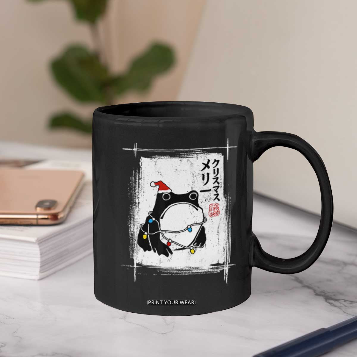 Funny Christmas Japanese Coffee Mug Santa Frog Ukiyoe Art TS11 Print Your Wear