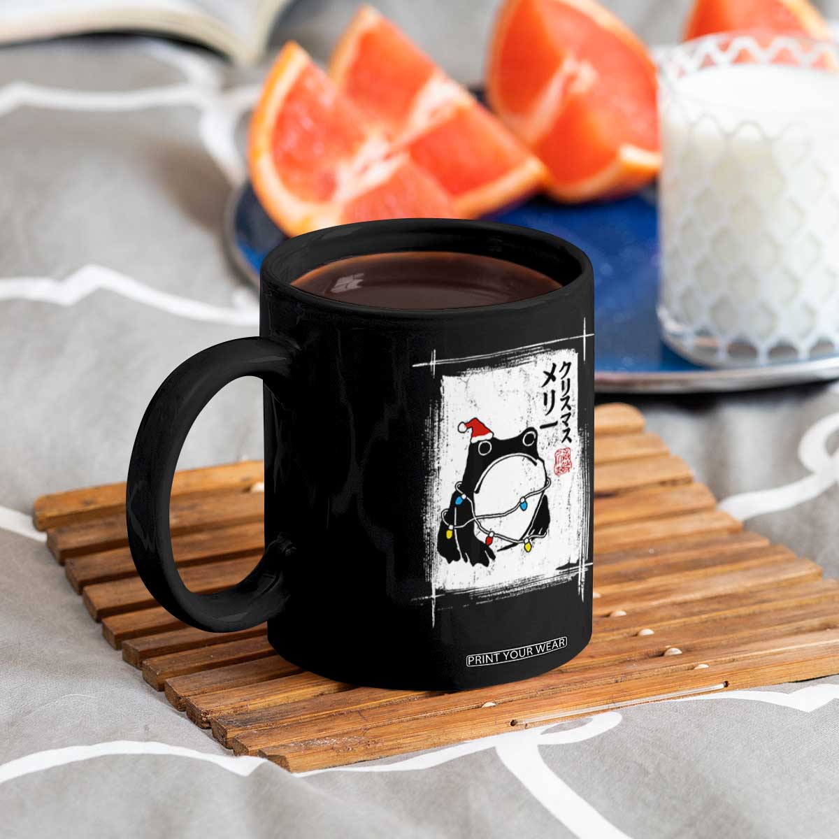 Funny Christmas Japanese Coffee Mug Santa Frog Ukiyoe Art TS11 Print Your Wear