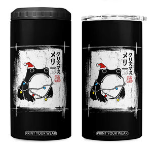 Funny Christmas Japanese 4 in 1 Can Cooler Tumbler Santa Frog Ukiyoe Art TS11 One Size: 16 oz Black Print Your Wear