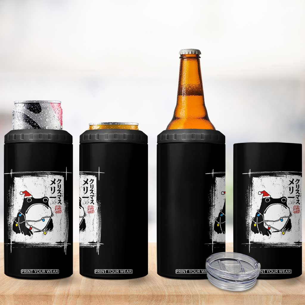 Funny Christmas Japanese 4 in 1 Can Cooler Tumbler Santa Frog Ukiyoe Art TS11 Print Your Wear