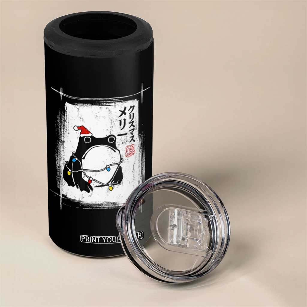 Funny Christmas Japanese 4 in 1 Can Cooler Tumbler Santa Frog Ukiyoe Art TS11 Print Your Wear