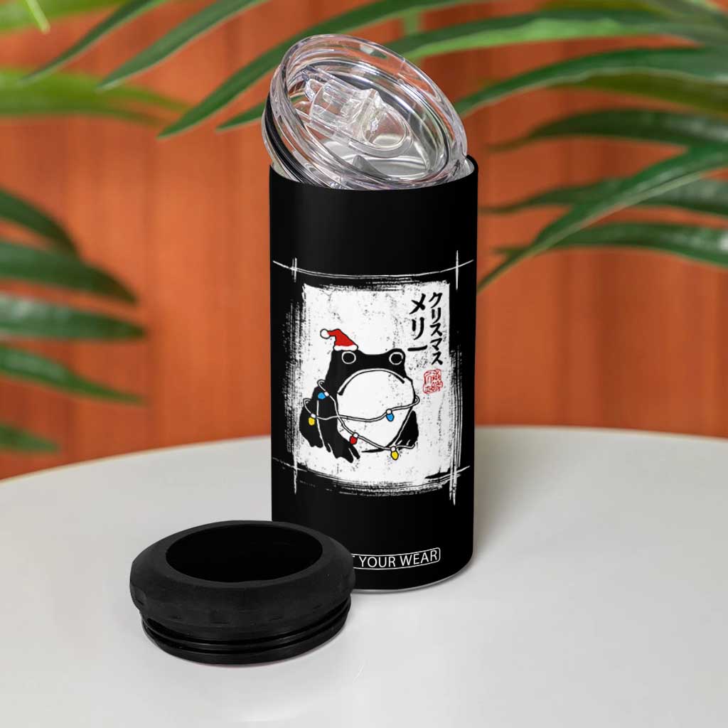 Funny Christmas Japanese 4 in 1 Can Cooler Tumbler Santa Frog Ukiyoe Art TS11 Print Your Wear