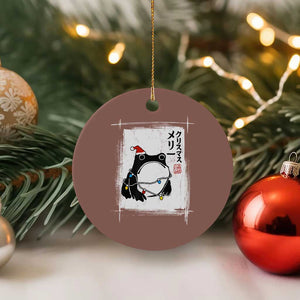 Funny Christmas Japanese Ceramic Ornament Santa Frog Ukiyoe Art TS11 1pc Mocha Print Your Wear