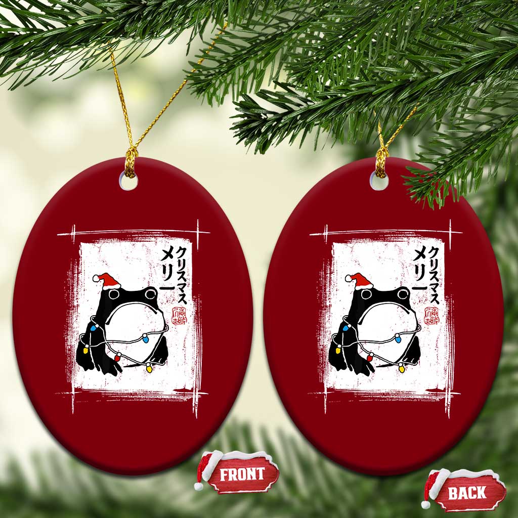 Funny Christmas Japanese Ceramic Ornament Santa Frog Ukiyoe Art TS11 Print Your Wear