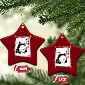 Funny Christmas Japanese Ceramic Ornament Santa Frog Ukiyoe Art TS11 Print Your Wear