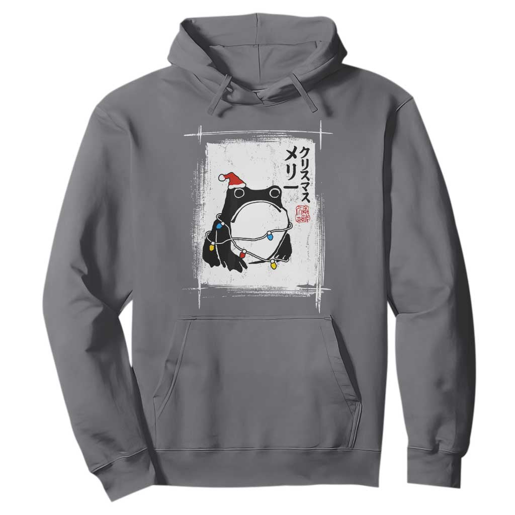 Funny Christmas Japanese Hoodie Santa Frog Ukiyoe Art TS11 Charcoal Print Your Wear