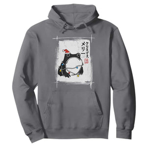 Funny Christmas Japanese Hoodie Santa Frog Ukiyoe Art TS11 Charcoal Print Your Wear