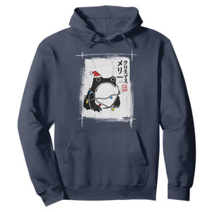 Funny Christmas Japanese Hoodie Santa Frog Ukiyoe Art TS11 Navy Print Your Wear
