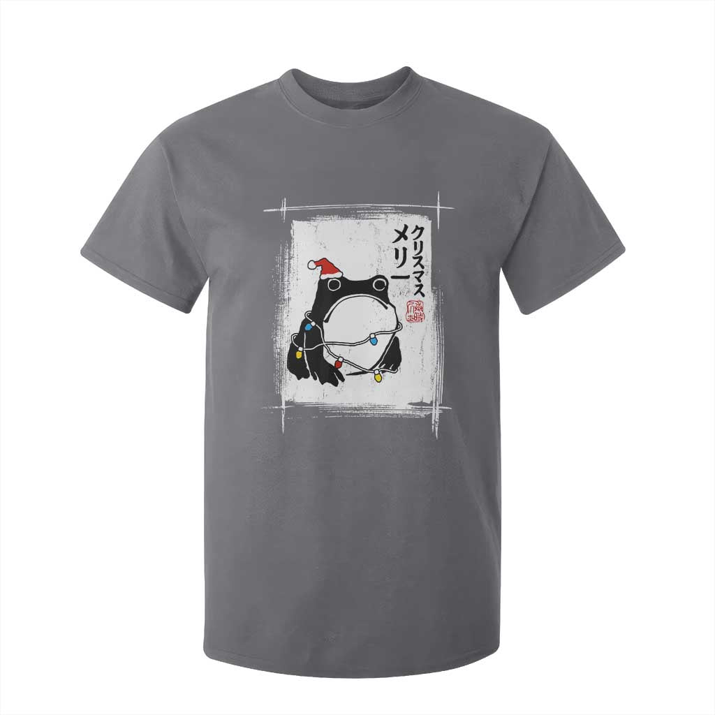 Funny Christmas Japanese T Shirt For Kid Santa Frog Ukiyoe Art TS11 Charcoal Print Your Wear