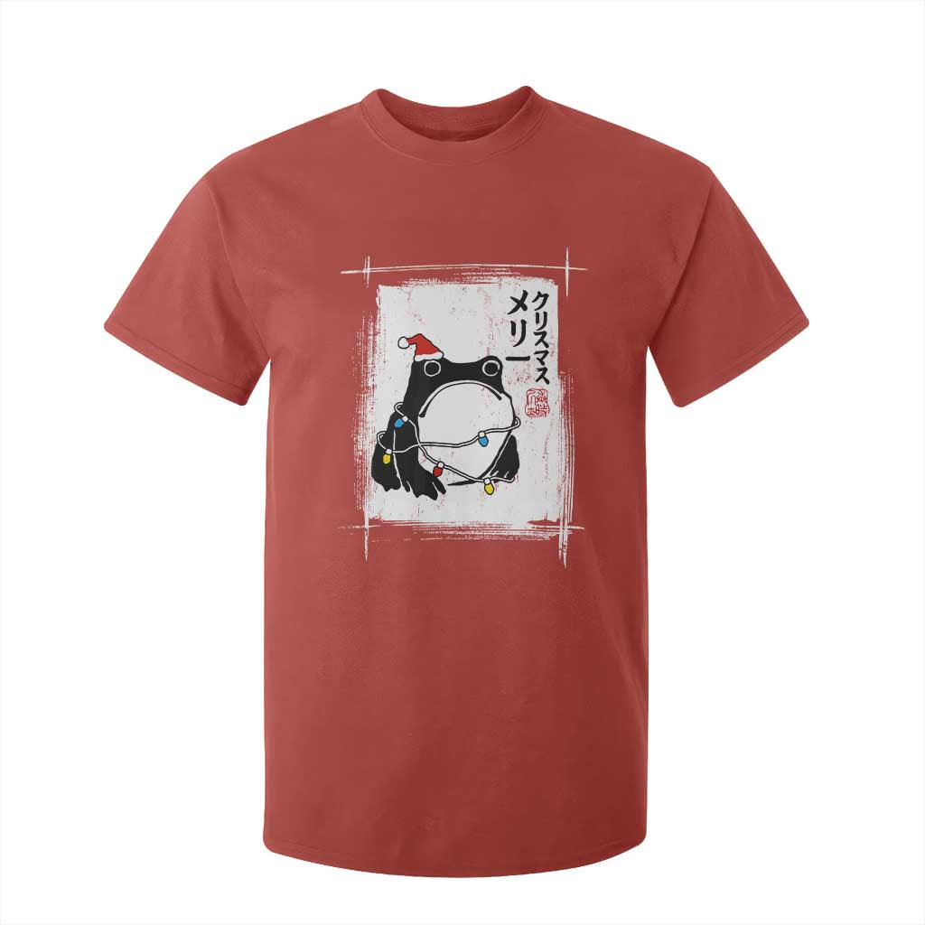 Funny Christmas Japanese T Shirt For Kid Santa Frog Ukiyoe Art TS11 Red Print Your Wear