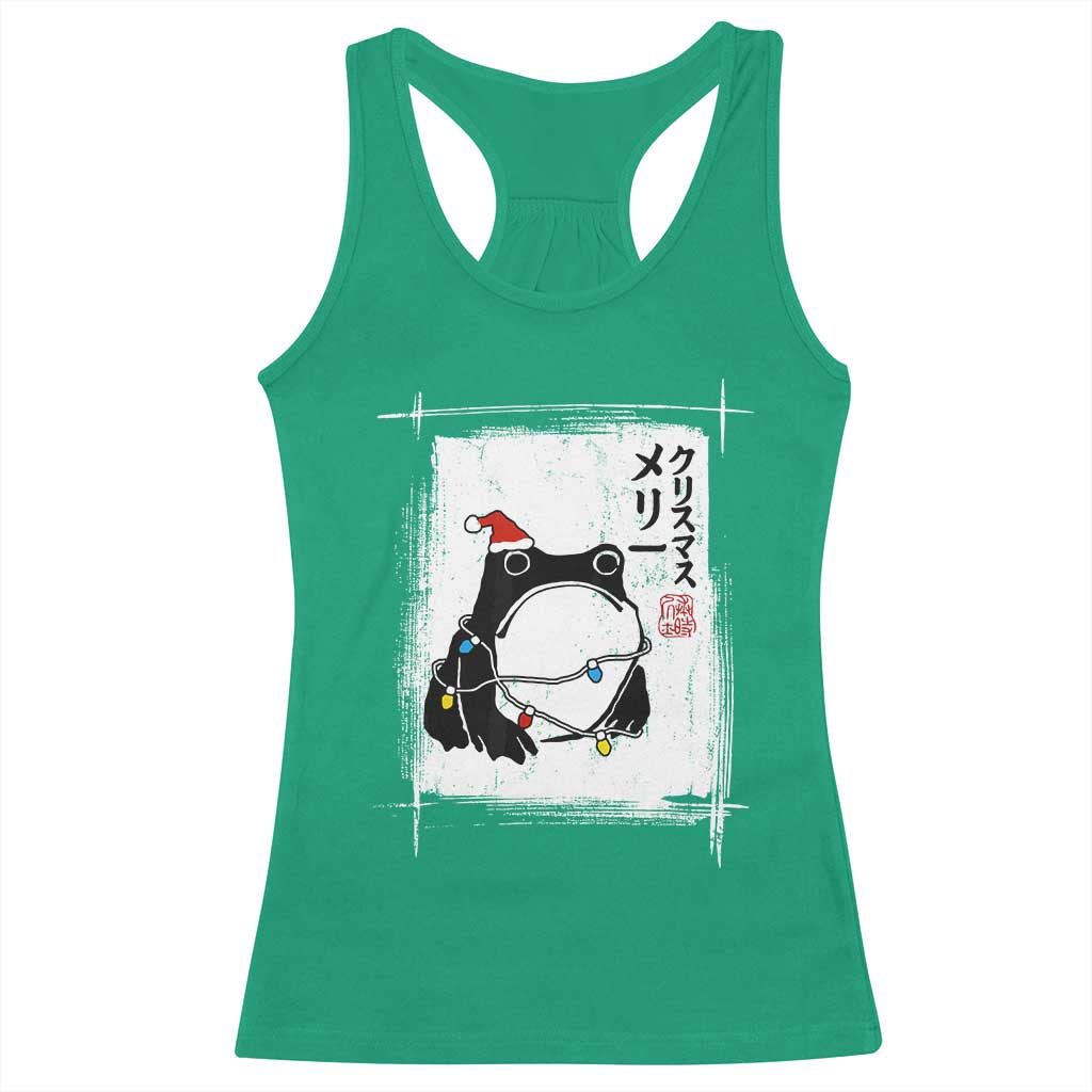 Funny Christmas Japanese Racerback Tank Top Santa Frog Ukiyoe Art TS11 Irish Green Print Your Wear