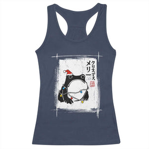 Funny Christmas Japanese Racerback Tank Top Santa Frog Ukiyoe Art TS11 Navy Print Your Wear