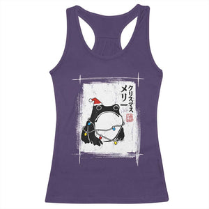 Funny Christmas Japanese Racerback Tank Top Santa Frog Ukiyoe Art TS11 Purple Print Your Wear