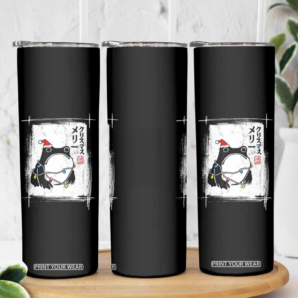 Funny Christmas Japanese Skinny Tumbler Santa Frog Ukiyoe Art TS11 Print Your Wear