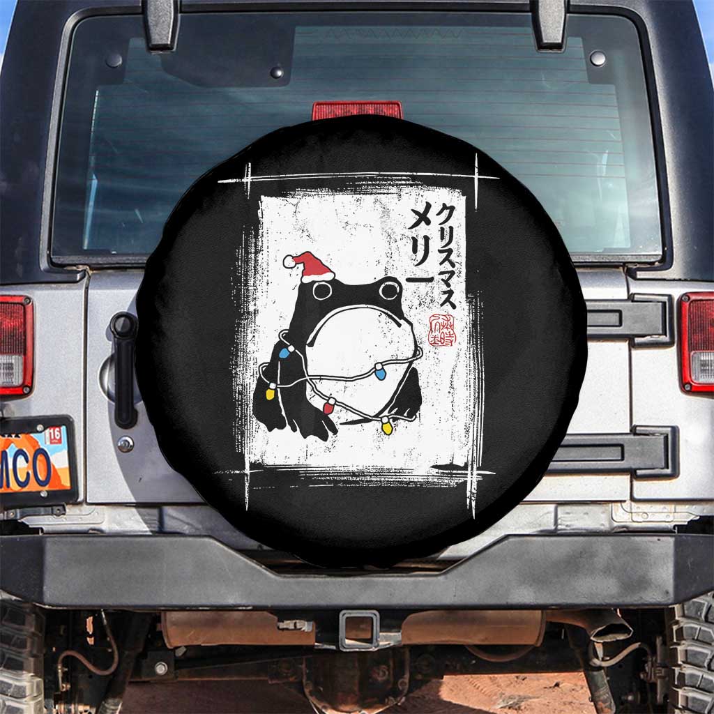 Funny Christmas Japanese Spare Tire Cover Santa Frog Ukiyoe Art TS11 No hole Black Print Your Wear