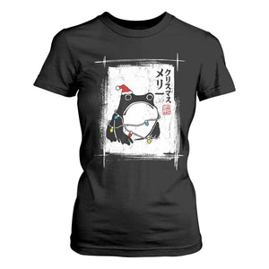 Funny Christmas Japanese T Shirt For Women Santa Frog Ukiyoe Art TS11 Black Print Your Wear
