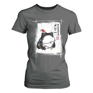 Funny Christmas Japanese T Shirt For Women Santa Frog Ukiyoe Art TS11 Dark Heather Print Your Wear