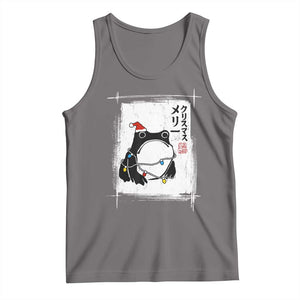Funny Christmas Japanese Tank Top Santa Frog Ukiyoe Art TS11 Deep Heather Print Your Wear