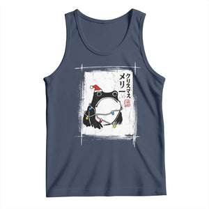 Funny Christmas Japanese Tank Top Santa Frog Ukiyoe Art TS11 Navy Print Your Wear