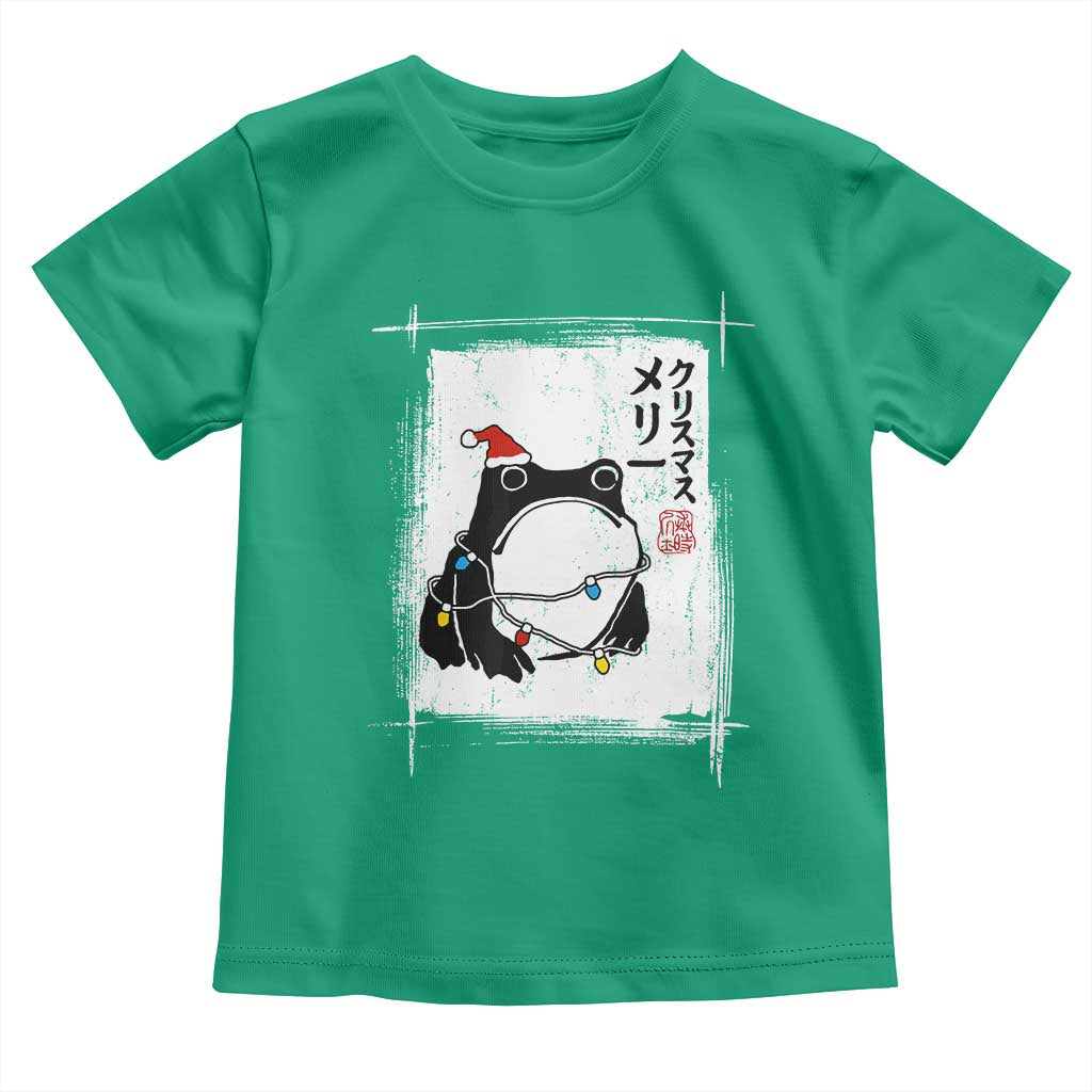 Funny Christmas Japanese Toddler T Shirt Santa Frog Ukiyoe Art TS11 Irish Green Print Your Wear