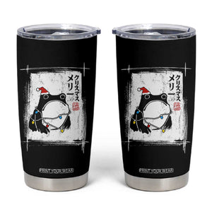 Funny Christmas Japanese Tumbler Cup Santa Frog Ukiyoe Art TS11 Black Print Your Wear